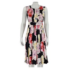 Chanel 2011 Runway Pleated Silk Camellia Dress by Karl Lagerfeld