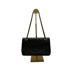 Chanel 2011 Timeless Classic Flap Medium Black Lambskin Leather Gold Hardware