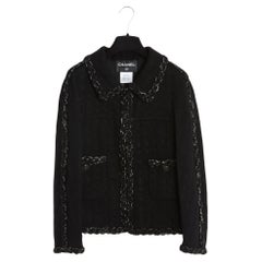 Chanel 2011 Veste Métiers d'Art FR38 Byzance Giacca di lana nera in tweed UK10 US8