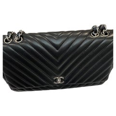 Chanel 2012-2013 Black Chevron Flap Handbag