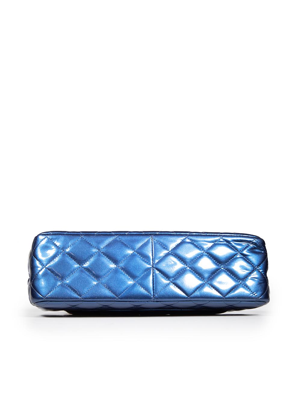 Women's Chanel 2012-2013 Blue Patent Jumbo Double Flap Bag