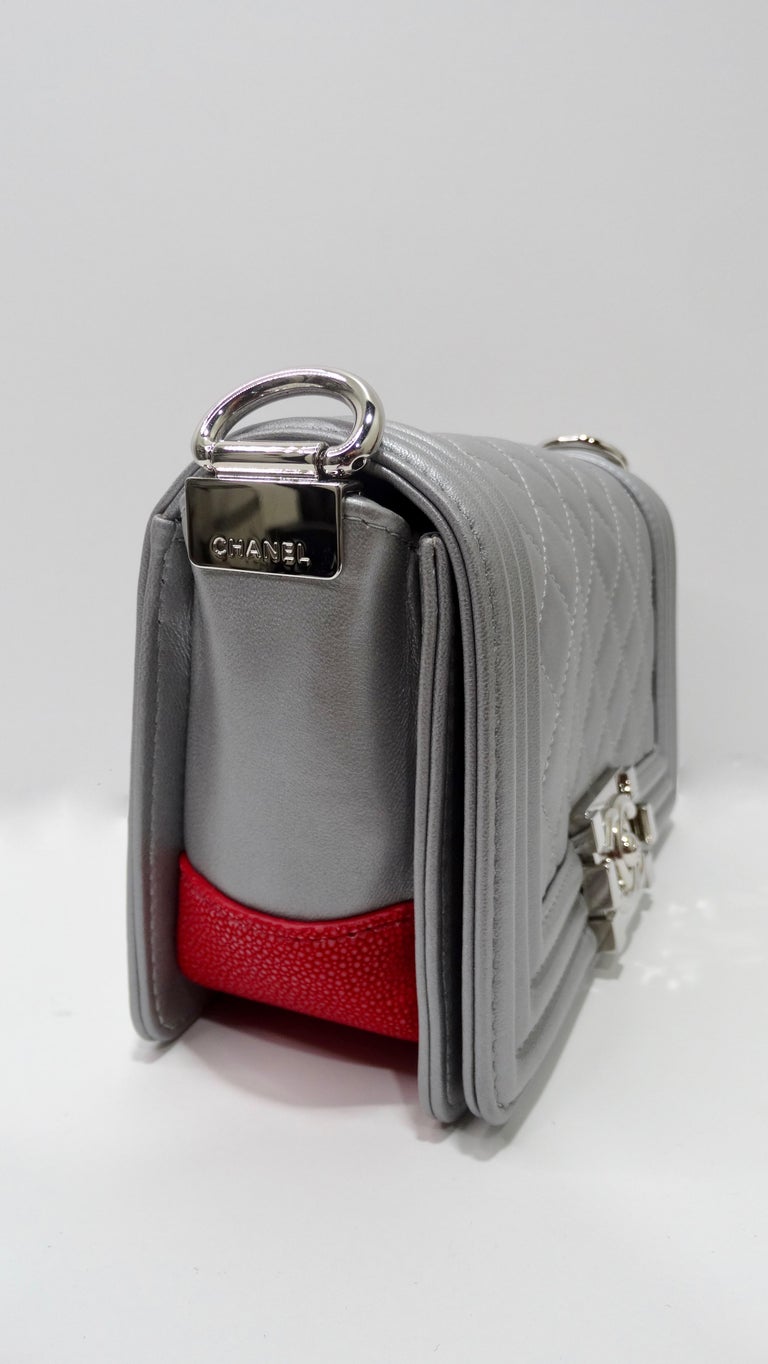 Chanel 2012 A/W Silver 'Galuchat' Boy Bag 8