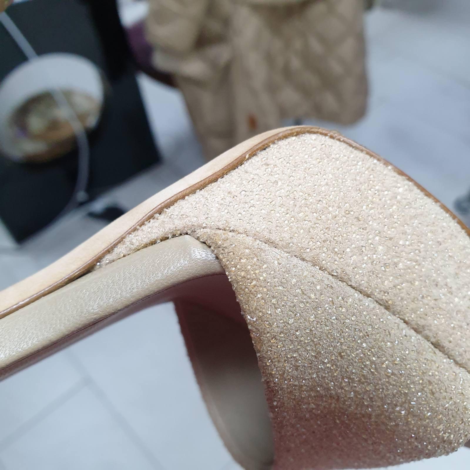 CHANEL 2012 Beige Sand Coral Heels Sandals For Sale 6