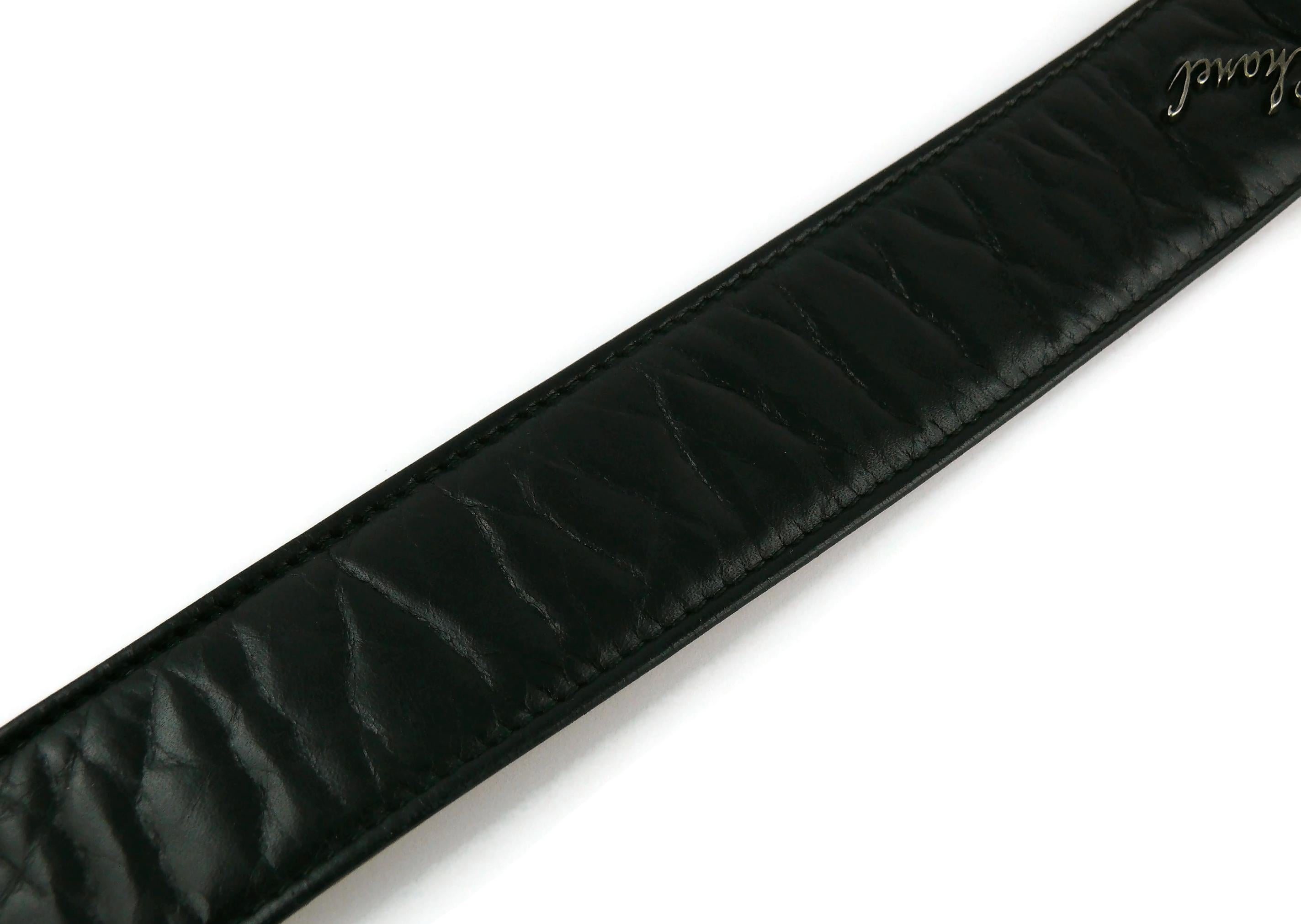 Chanel 2012 Black Leather Belt with CC Buckle and Iconic Details 4