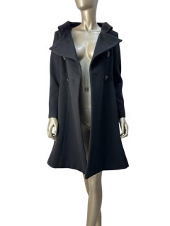 Chanel 2012 Schwarz Wolle Double Breasted Mantel Sz.38