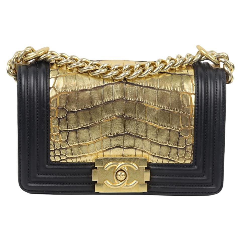 Chanel Vermillion Shiny Alligator Wallet On Chain WOC Silver