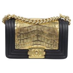 Chanel 2012 Boy Small Alligator And Leather Shoulder Bag