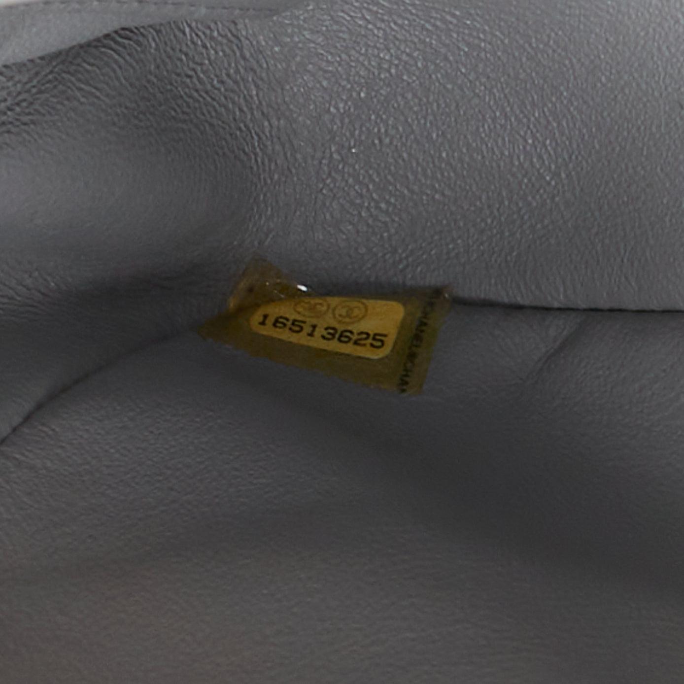 CHANEL 2012 Camellia Follies Ricamata grey leather CC classic flap bag 5