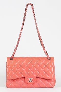 Chanel 2012 Classic Jumbo Double Flap Quilted Leather Shoulder Bag