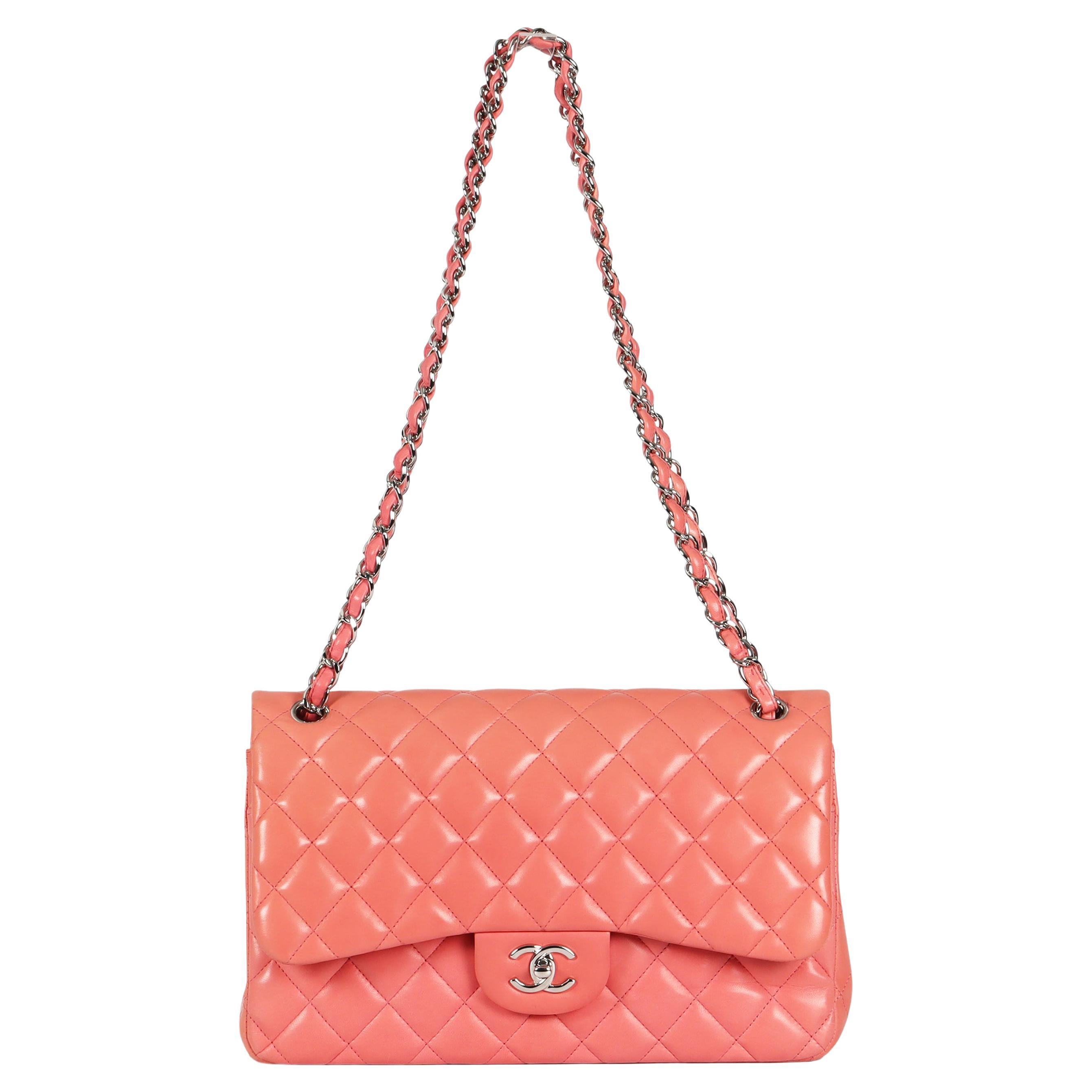 Chanel 2012 Classic Jumbo Double Flap Quilted Leather Shoulder Bag For Sale