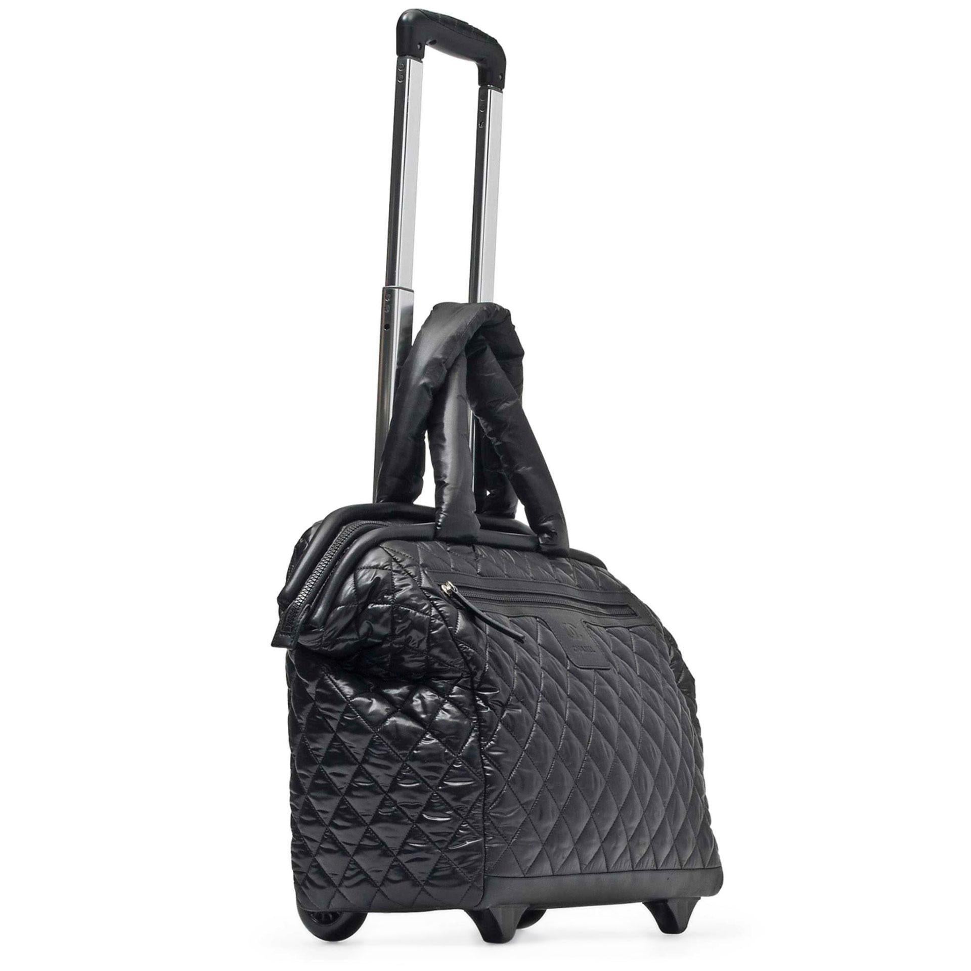 Women's Chanel 2012 Coco Cocoon Quilted Case Carry On Trolley Travel Black Luggage Bag