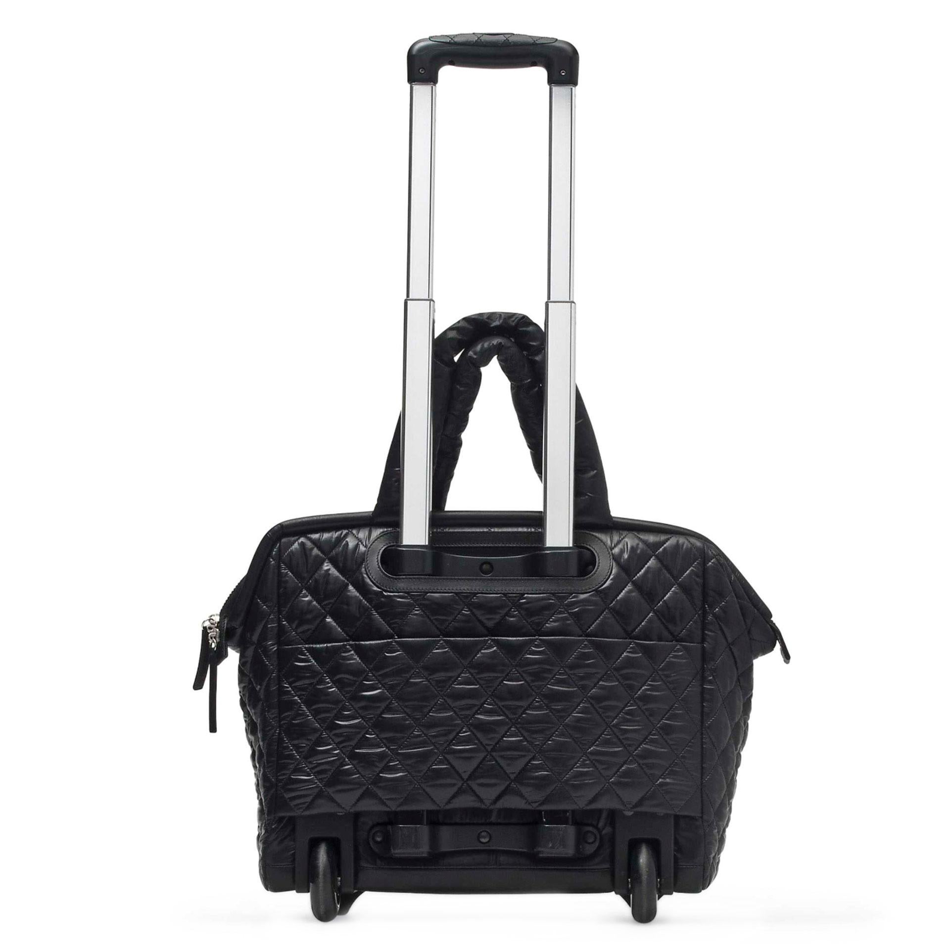 Women's or Men's Chanel 2012 Coco Cocoon Quilted Case Carry On Trolley Travel Black Luggage Bag For Sale