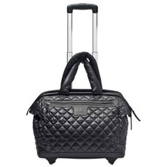 Chanel 2012 Coco Cocoon Maletín Acolchado Trolley de Viaje Negro Bolsa de Equipaje