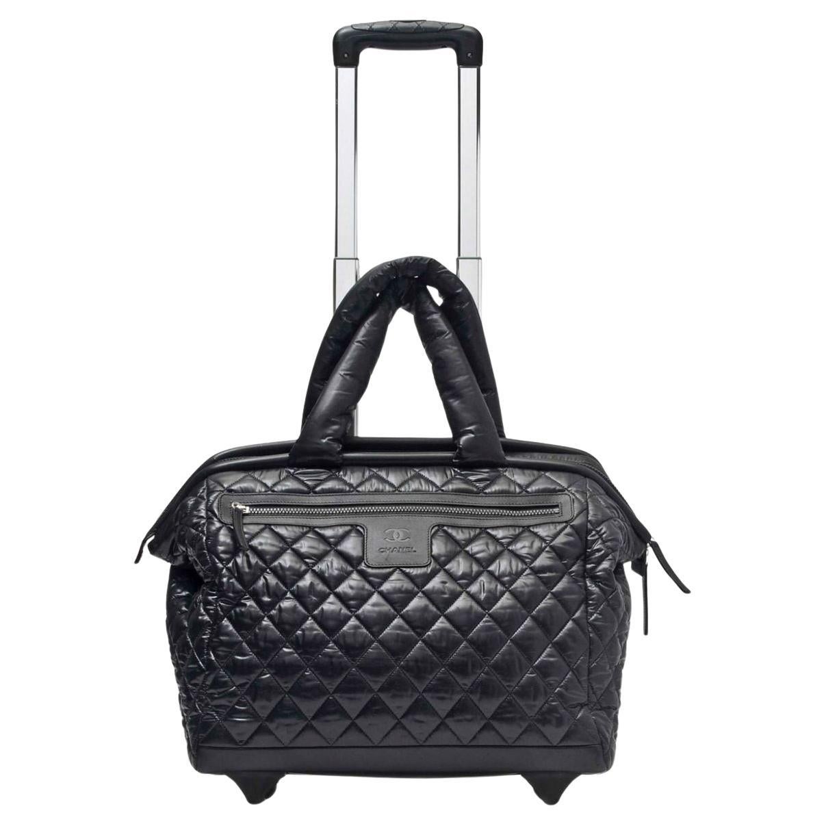 Chanel 2012 Coco Cocoon Quilted Case Carry On Trolley Travel Black Luggage Bag