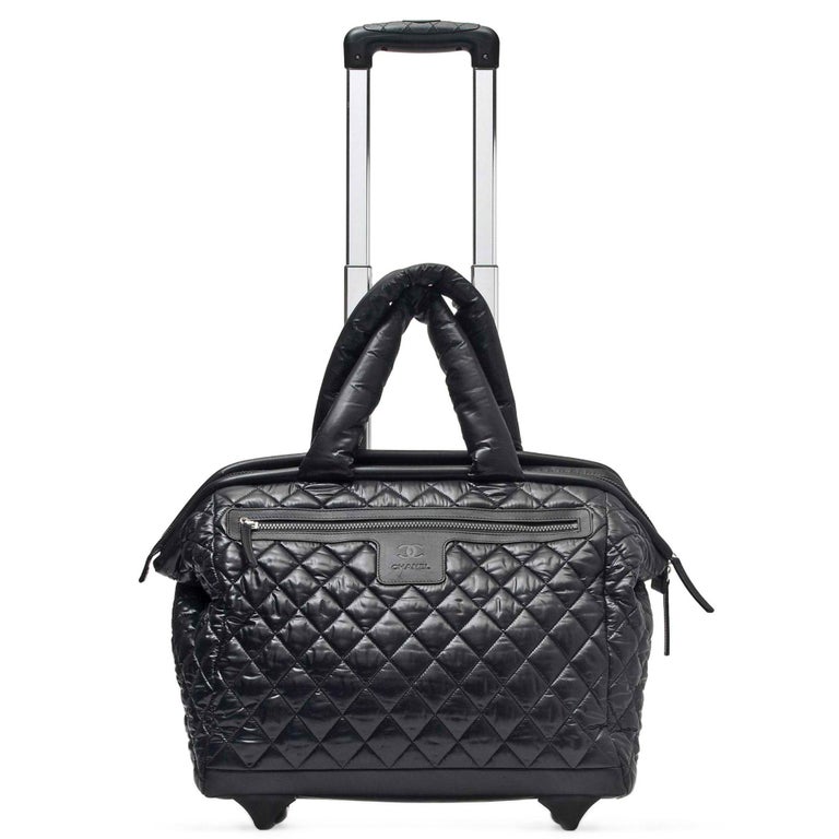 Chanel 2012 Coco Cocoon Quilted Case Trolley Black Luggage
