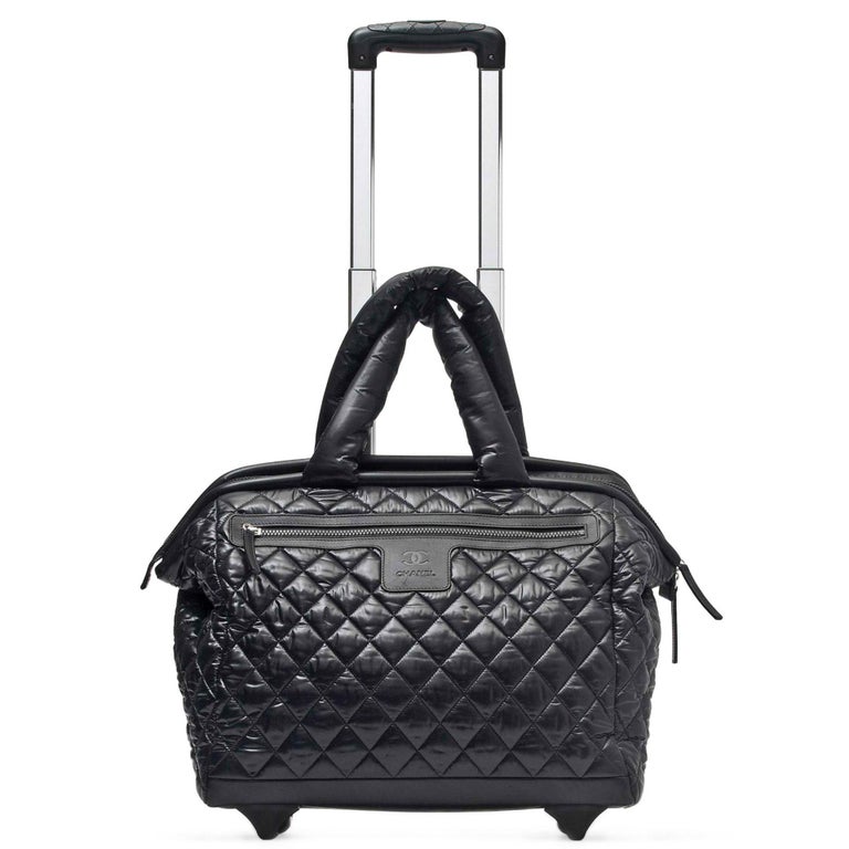 Chanel Quilted Trolley Luggage - Black Luggage and Travel