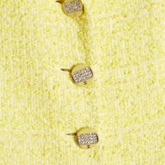 Chanel 2012 Croisiere Veste FR36 Yellow Cotton Tweed Cruise Jacket UK8 US6