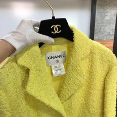 Chanel 2017 Cruise Lemon Yellow Ribbon Tweed Jacket