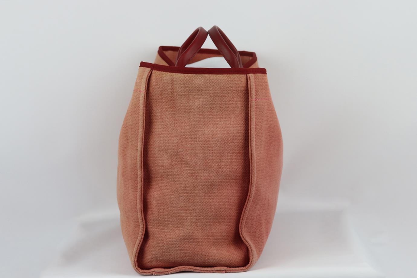 Chanel 2012 Deauville Extra Large Canvas And Leather Tote Bag In Excellent Condition In London, GB