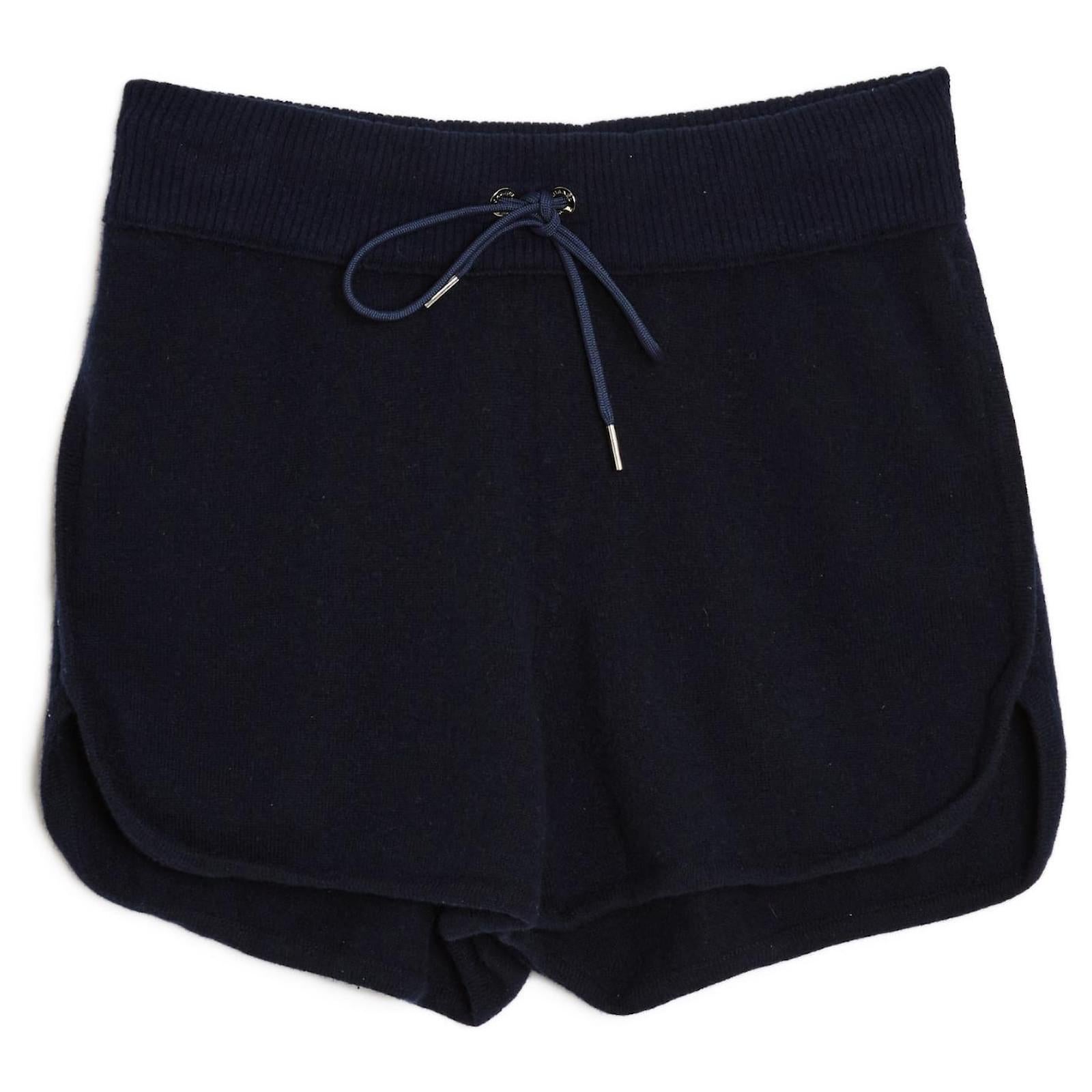 Black Chanel 2012 Ensemble FR38 Navy Cashmere Sweater Shorts Set UK10 US8 For Sale