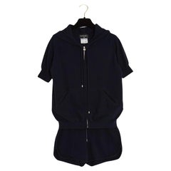 Chanel 2012 Ensemble FR38 Navy Cashmere Pullover Shorts Set UK10 US8