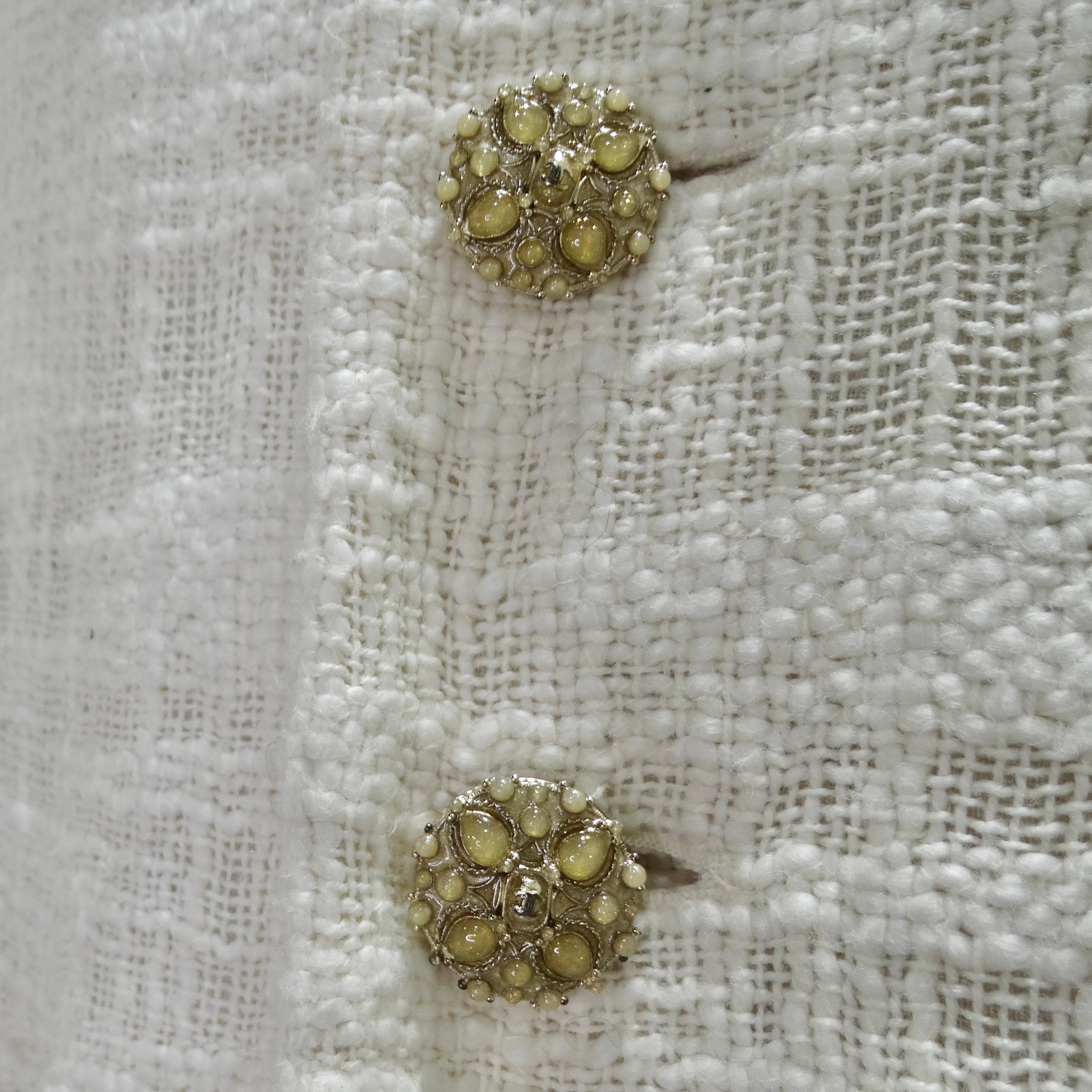 Gray Chanel 2012 Gripoix Tweed Blazer For Sale