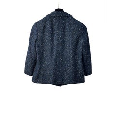 Chanel 2012 Navy Blue Tweed Jacket, Sz.38