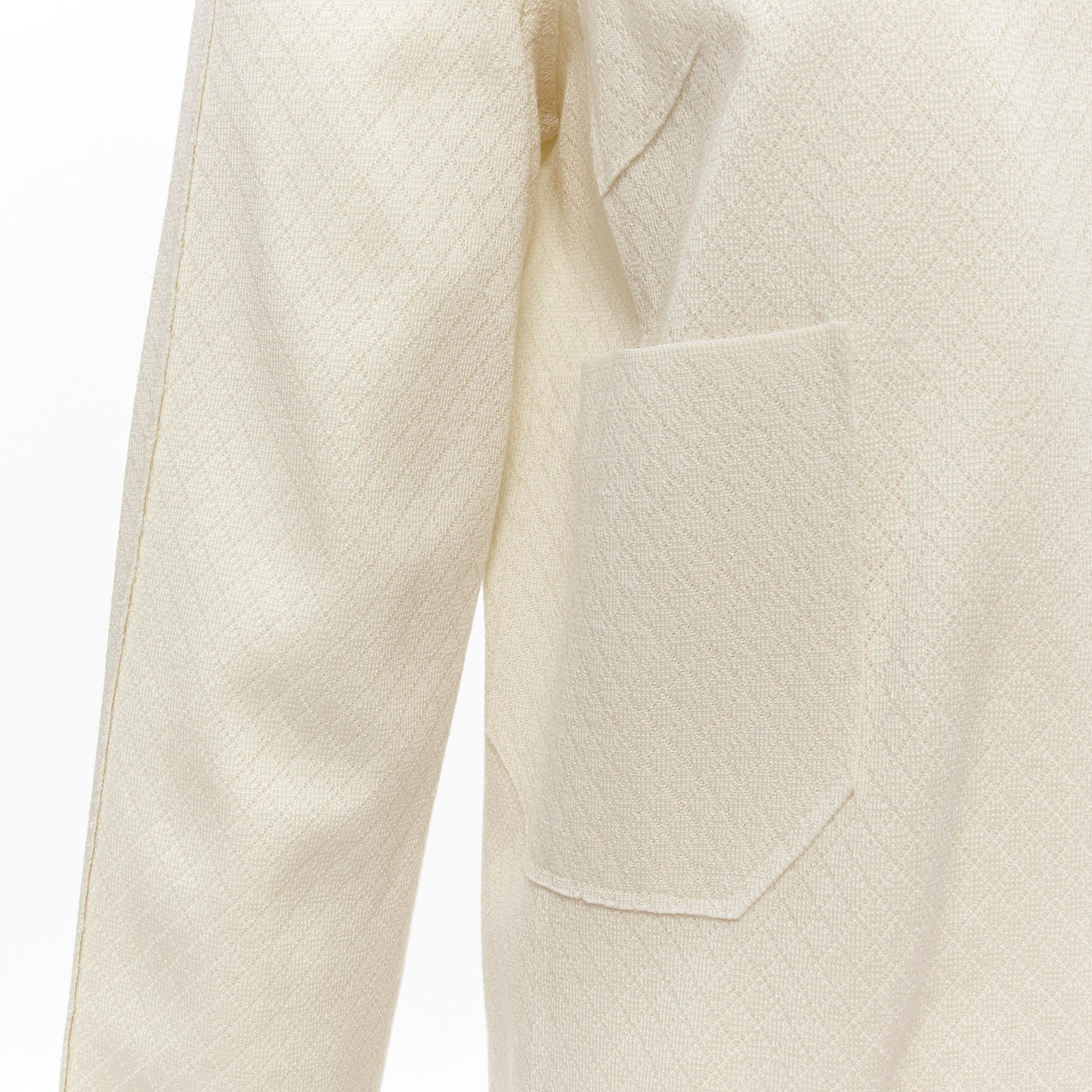 CHANEL 2012 Runway Paris Bombay cream silk blend CC button knit jacket FR40 M 4