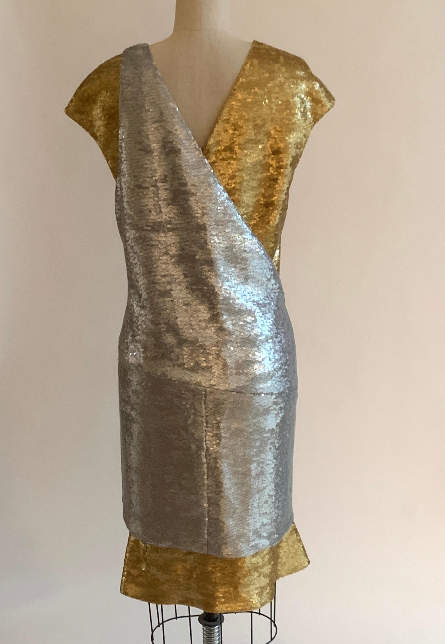 silver two piece dress