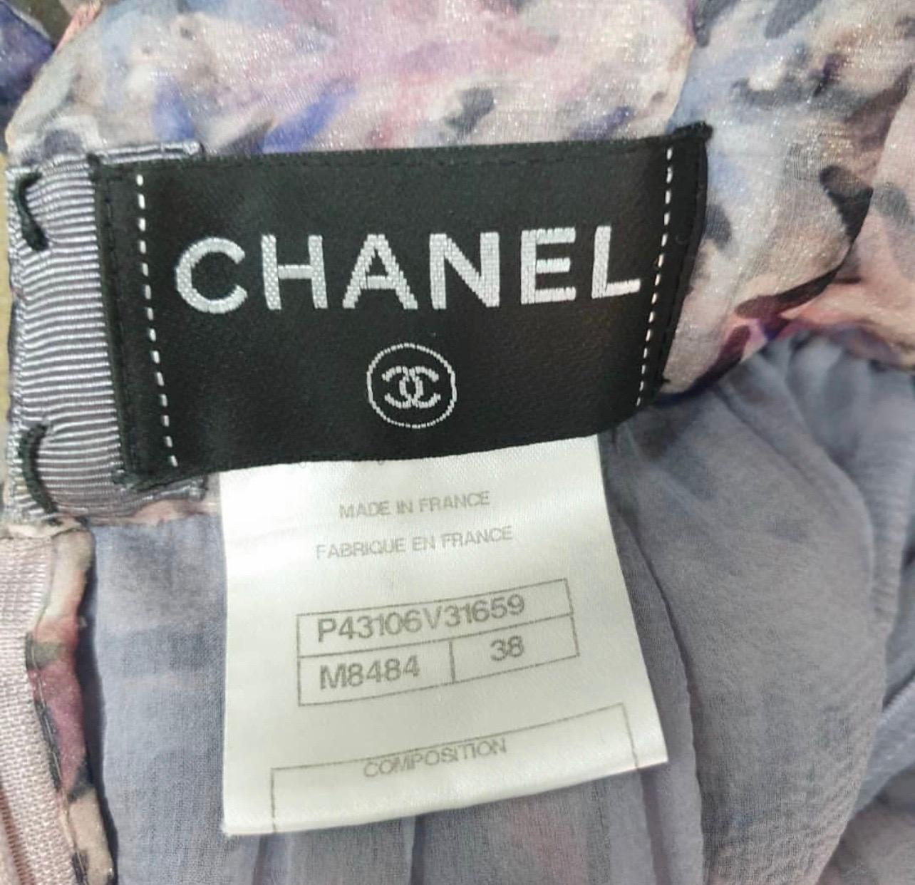 Chanel 2012 Silk Floral Summer Dress In Excellent Condition In Krakow, PL