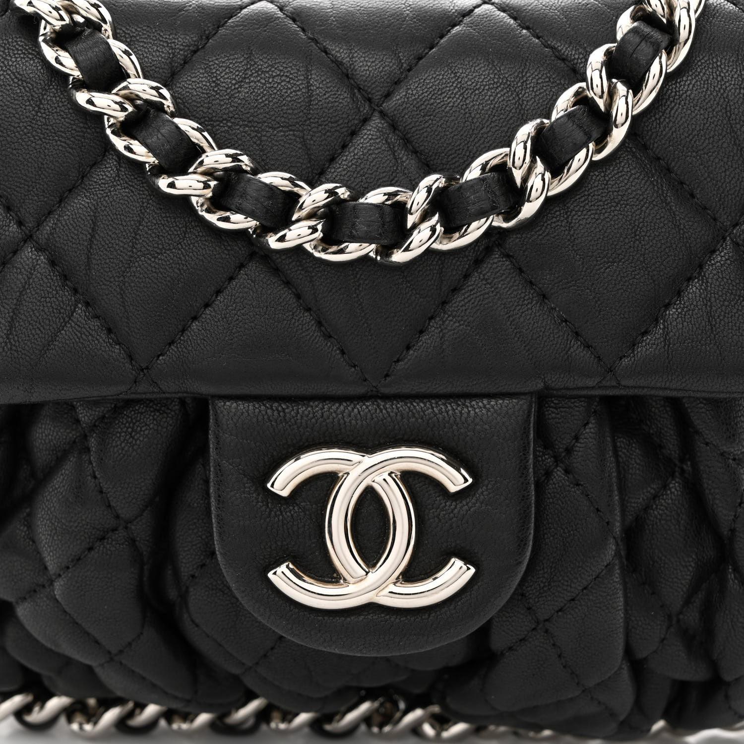 Women's or Men's Chanel 2012 Small Mini Quilted Black Limited Edition Crossbody Classic Flap Bag For Sale