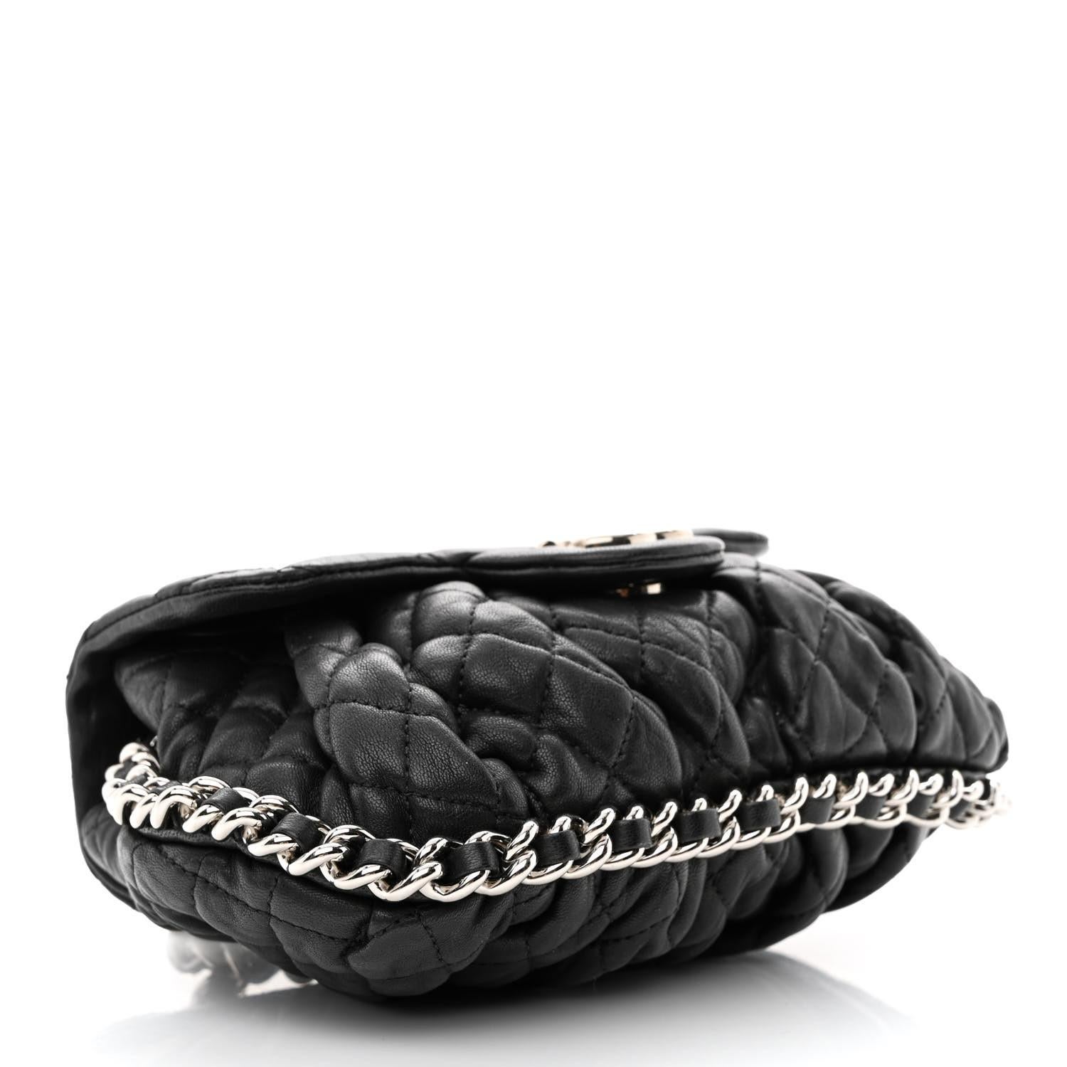 Chanel 2012 Small Mini Quilted Black Limited Edition Crossbody Classic Flap Bag  For Sale 2