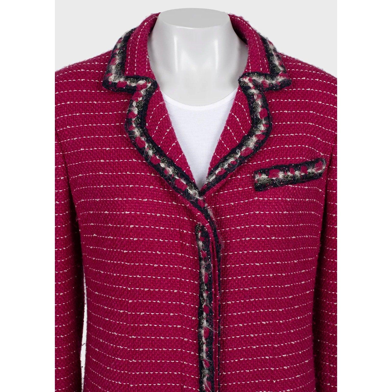 Donna Chanel 2012 Tweed Coat Taglia FR44 in vendita