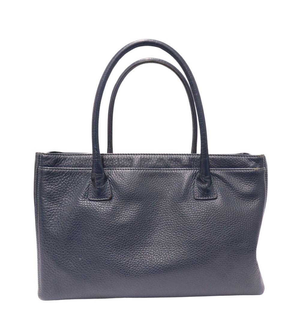 Chanel 2013/2014 Navy Leather Large Cerf Executive Tote For Sale 1