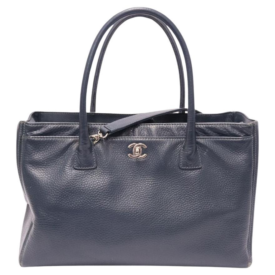 Chanel 2013/2014 Navy Leather Large Cerf Executive Tote For Sale