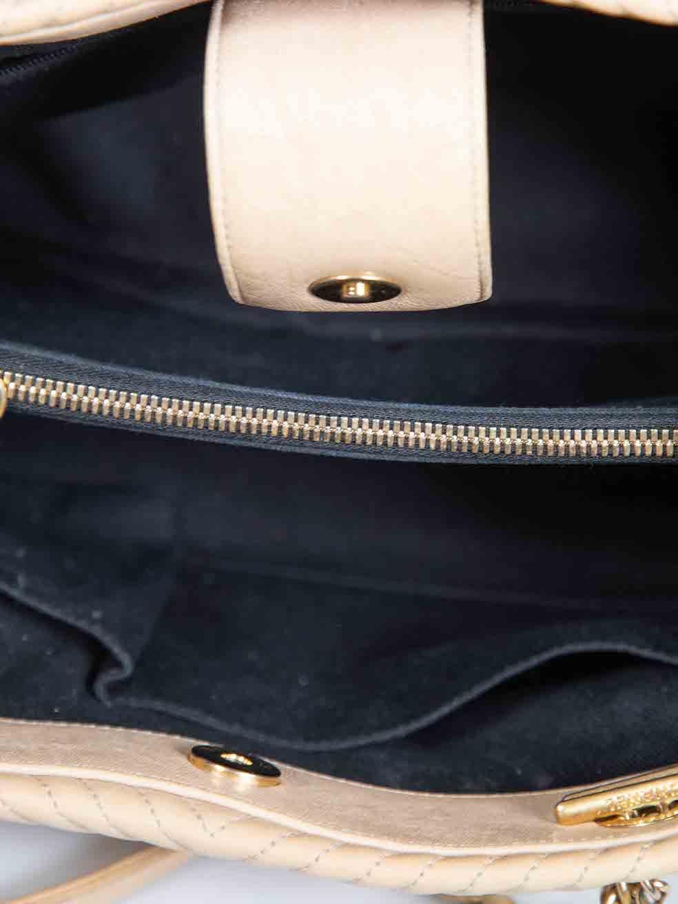 Chanel 2013-2014¬†Beige Leather Chevron Charm Tote 4