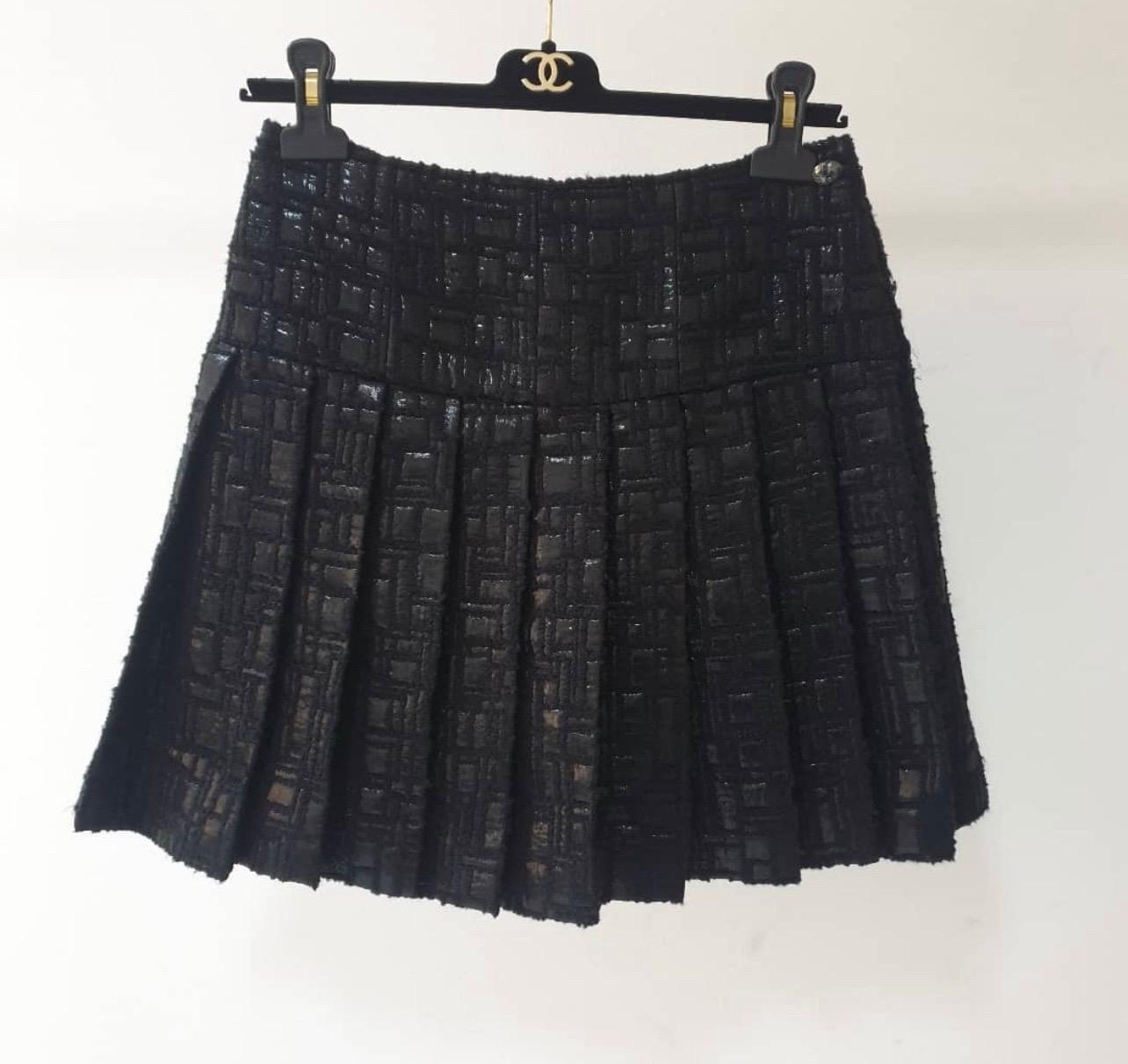 Chanel 2013 Black Flared Mini Skirt