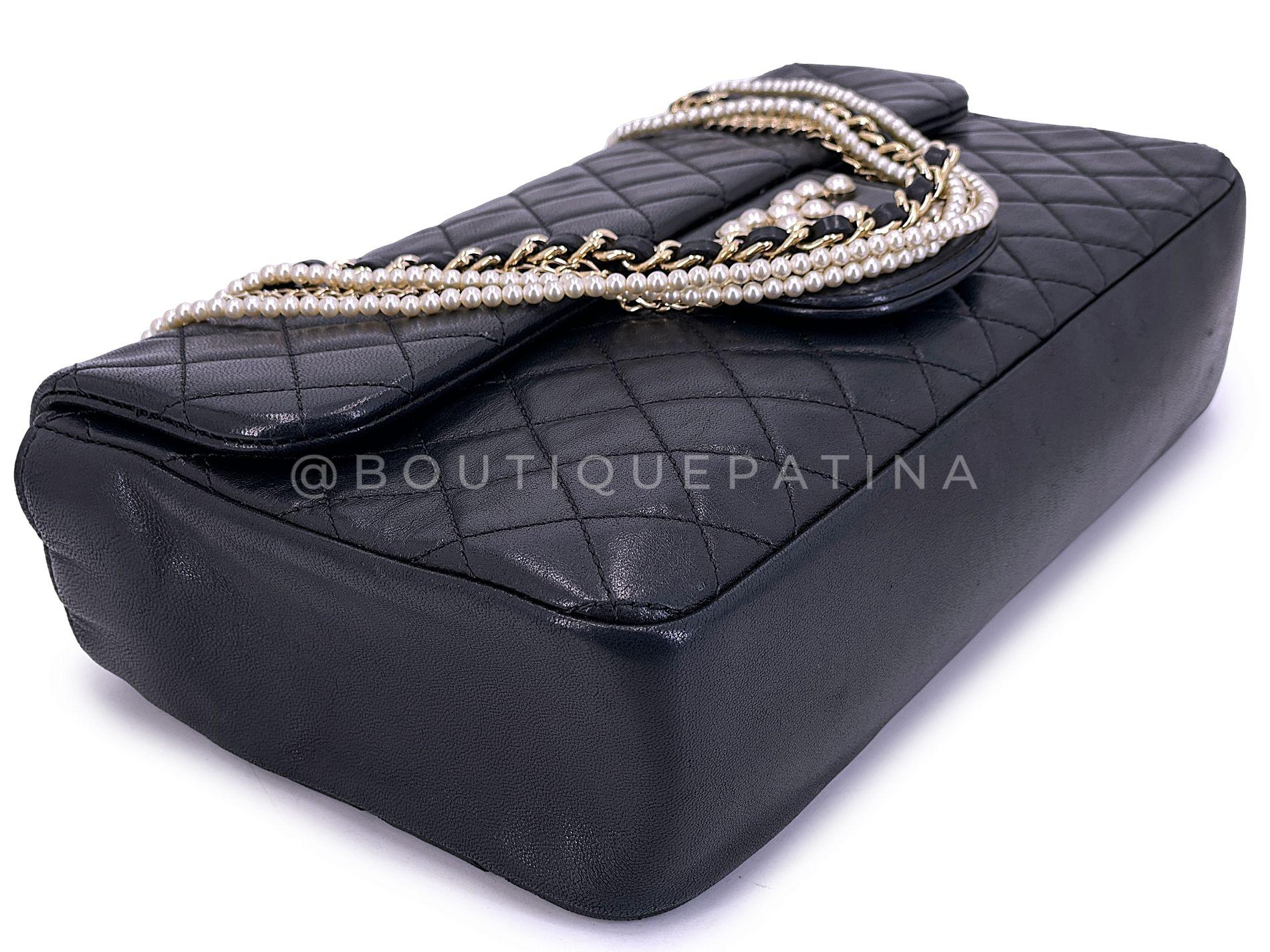 Chanel 2013 Borsa Westminster nera con perle e catena 68746 in vendita 2