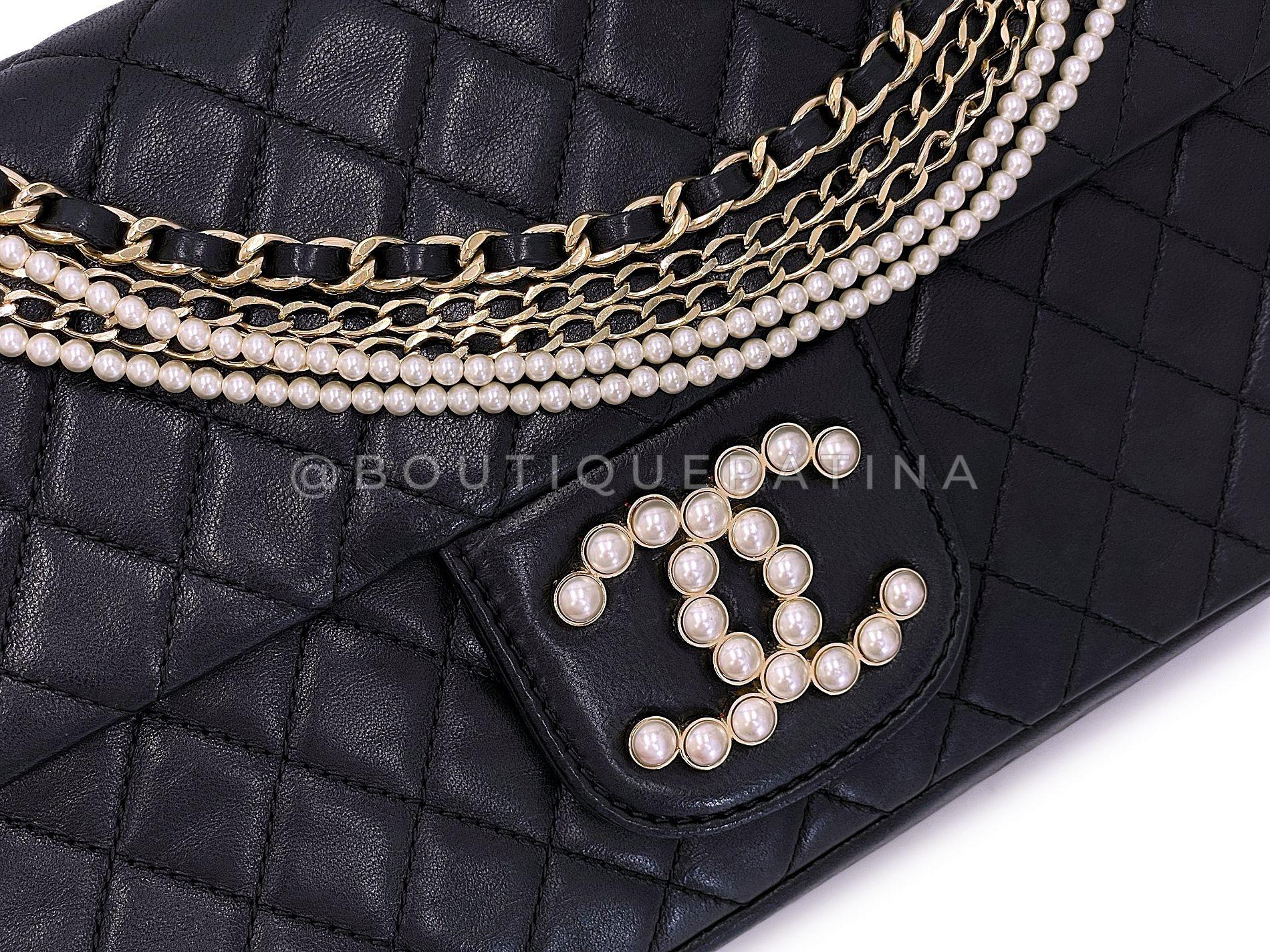 Chanel 2013 Borsa Westminster nera con perle e catena 68746 in vendita 3