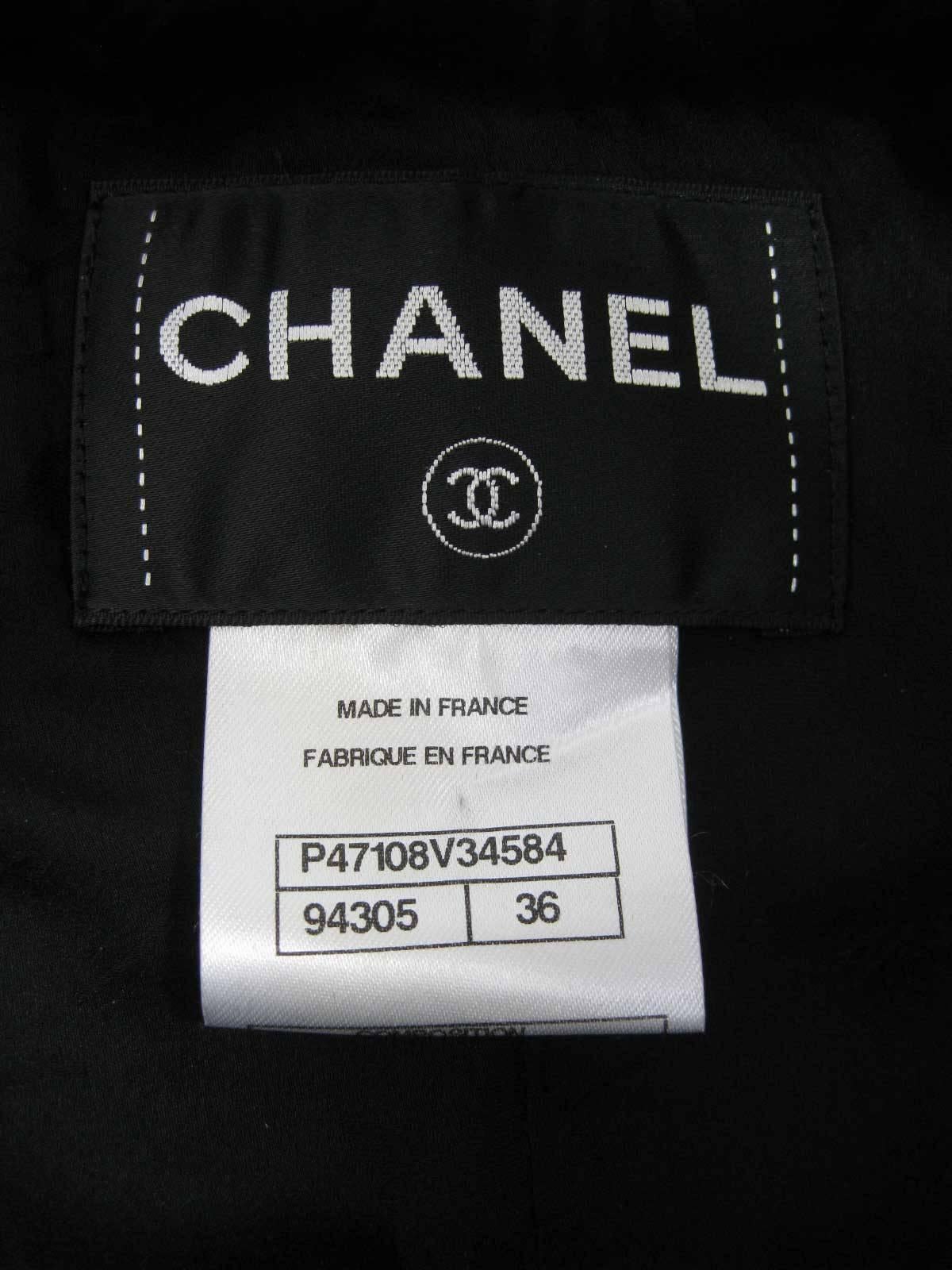 Chanel 2013 Chaqueta de lana negra de tweed con ribetes trenzados 2
