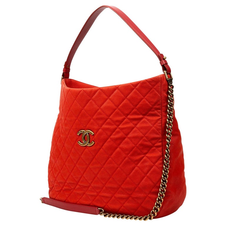 Chanel 2013 Cruise Collection Red Caviar Shopper For Sale at