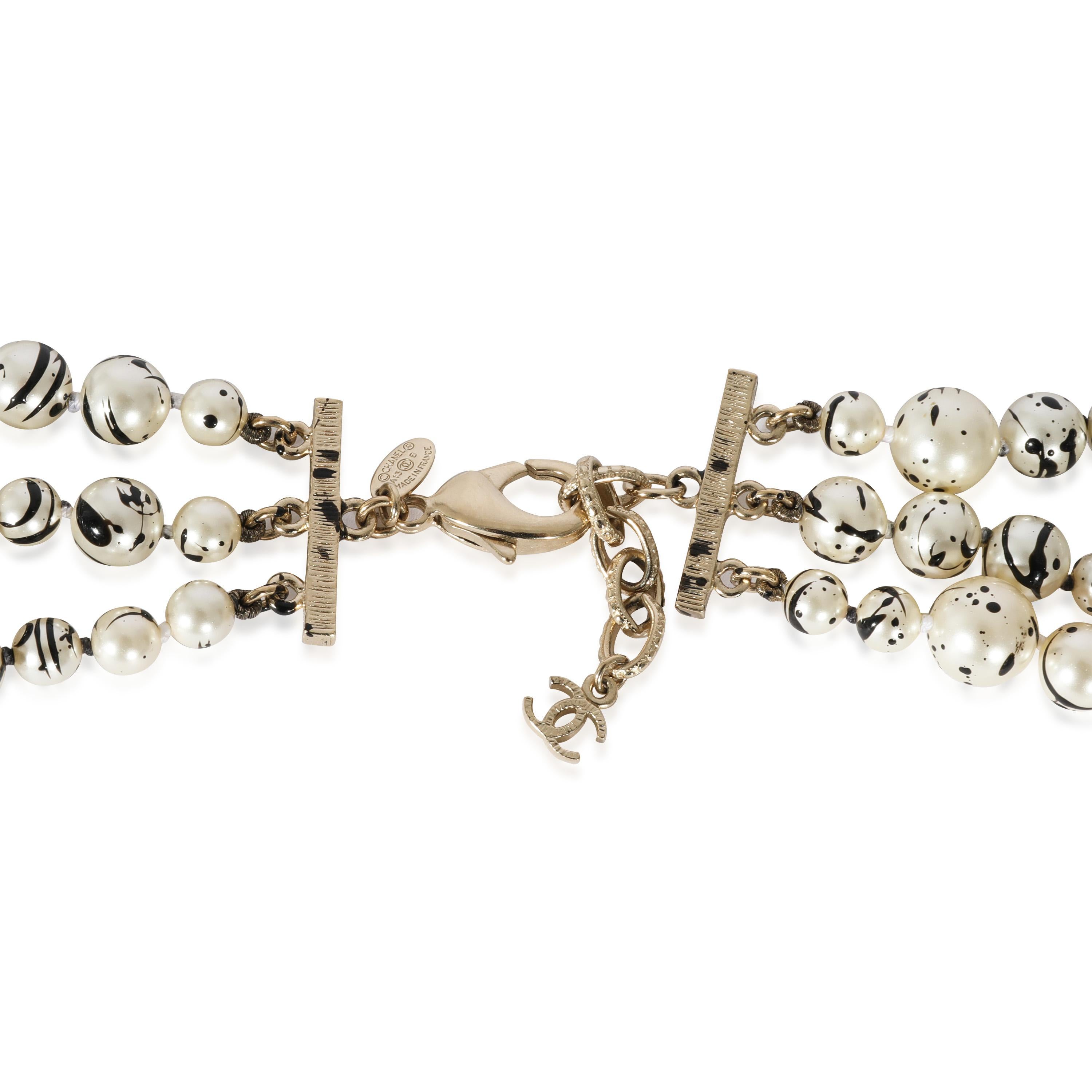 Women's or Men's Chanel 2013 Faux Pearl Splatter CC Multistrand Necklace