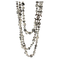 Chanel 2013 Faux Pearl Splatter CC Multistrand Necklace
