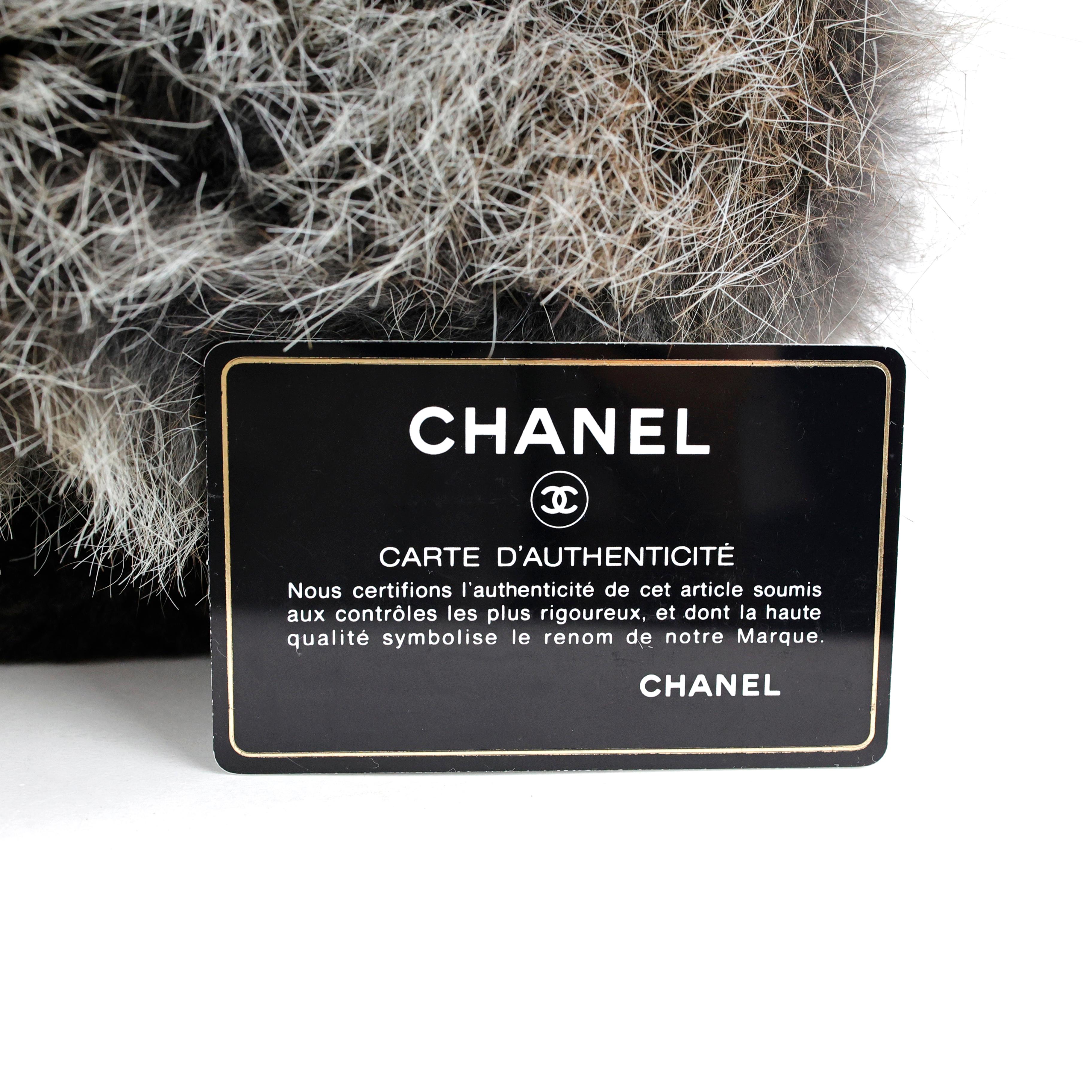 Chanel 2013 Grey Fur CC Flap Bag For Sale 1
