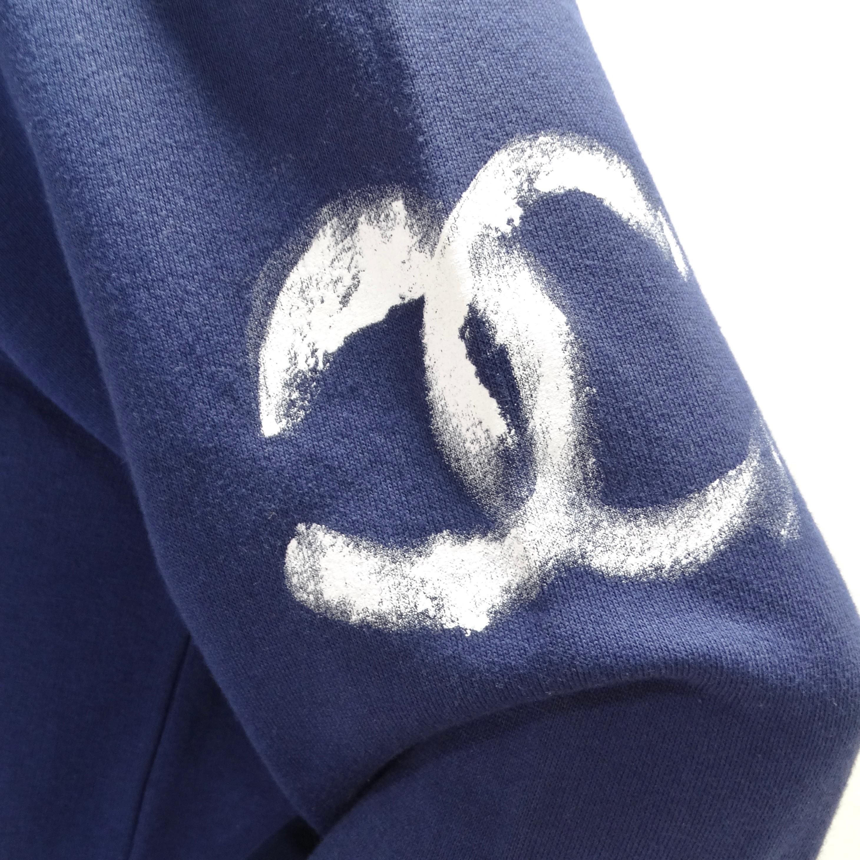 Chanel 2013 Limited Edition Navy Logo Sweatshirt For Sale 1