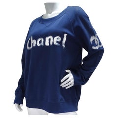 Used Chanel 2013 Limited Edition Navy Logo Sweatshirt