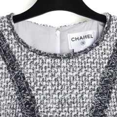 Chanel 2013 Robe Tweed Gris Neuve FR44 Grey Tweed Dress UK16 US14 New with tag
