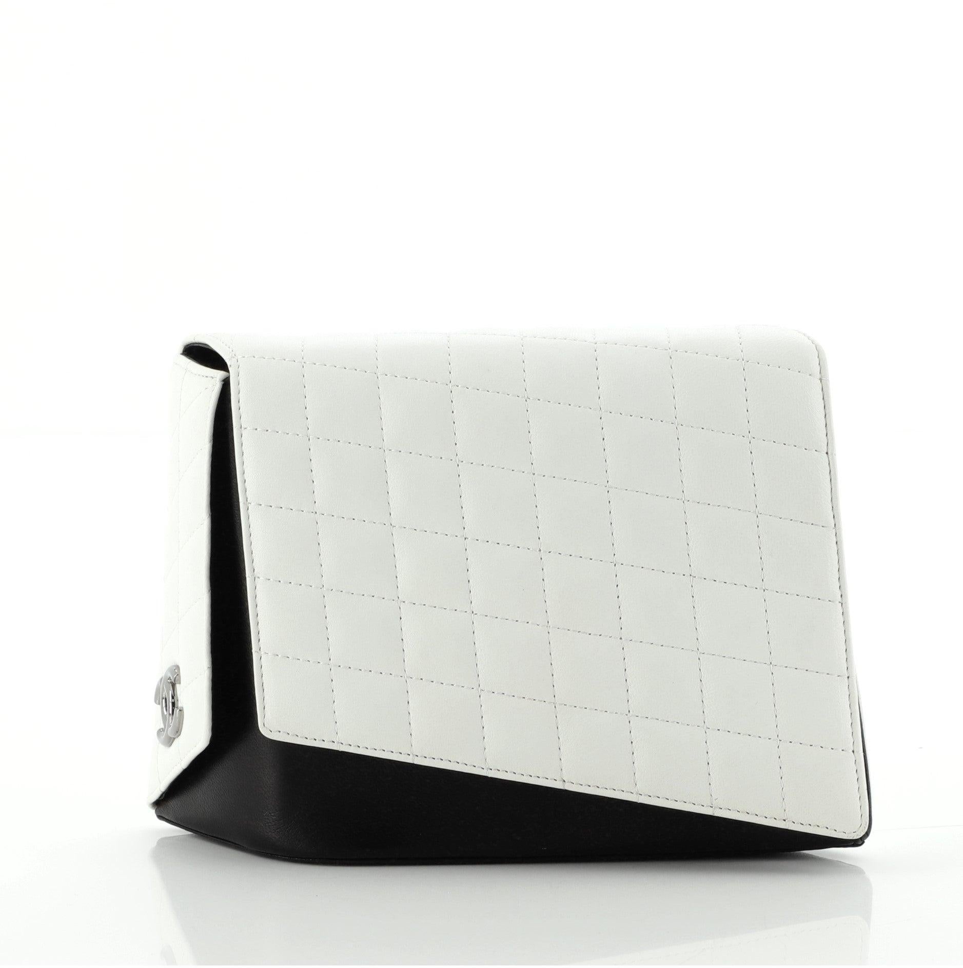 Women's Chanel 2013 Runway Hand Through White Quilted Lambskin Clutch Bag For Sale