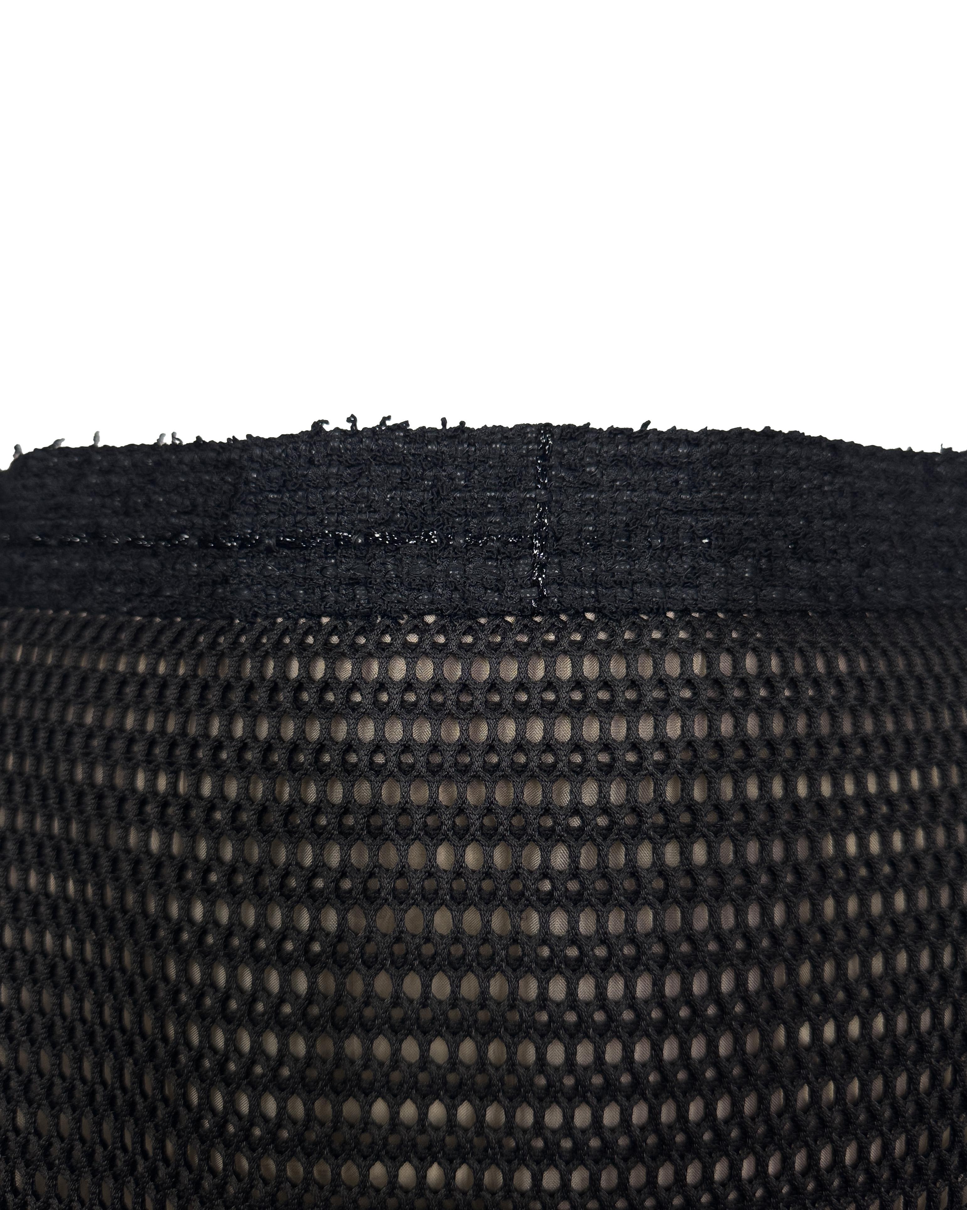 Chanel 2013 Spring Collection Black Tweed and Eyelet Suit with Pearl Buttons For Sale 2