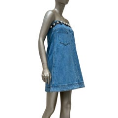 Chanel 2013 Strapless Denim Pearl Belt Dress with Sz. 38
